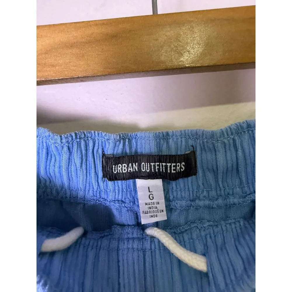 Urban Outfitters Sky Blue Wide Leg Corduroy Pull On Pants NWT Size Large - Picture 6 of 6